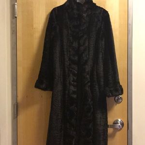 Black Faux Fur Mink Coat